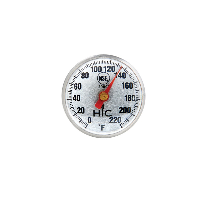 HIC Kitchen Roasting Instant-Read Meat Thermometer, Stainless Steel, Shatterproof Face,