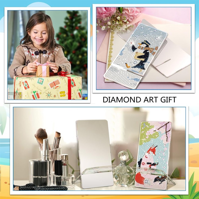 NIHO-JIUMA Diamond Art Phone Stand Kits, 2pcs Diamond Painting Phone