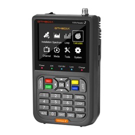 GT Media V8 Finder2 Satellite Finder Digital FTA DVB-S/S2/S2X Signal Measuring Meter Detector Receiver LCD Screen for Adjusting Sat TV Dish with Backpack