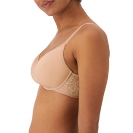 Bali Women's Breathe Modal T-Shirt, Breathable Lightweight Underwire Bra, Convertible Straps, Almond