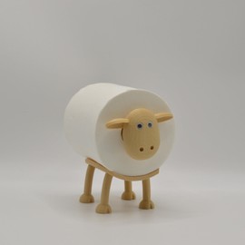 FLINBIUS Sheep Toilet Roll Holder - 3D Printed Free Standing Brown Sheep Tissue Paper Storage Stand with Hilarious Design - Cute Bathroom Decor - Set of 1