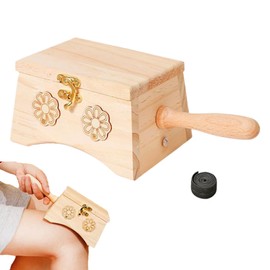 Body Massaging Box,Wooden Body Heat Massaging Box - Household Ergonomic Massager Tool with Strap for Navel Belly Waist Back Arms Knee Women Men Elderly Adults