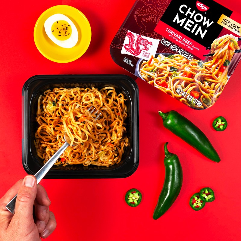 Nissin Chow Mein Noodles, Teriyaki Beef, 4 Ounce (Pack of
