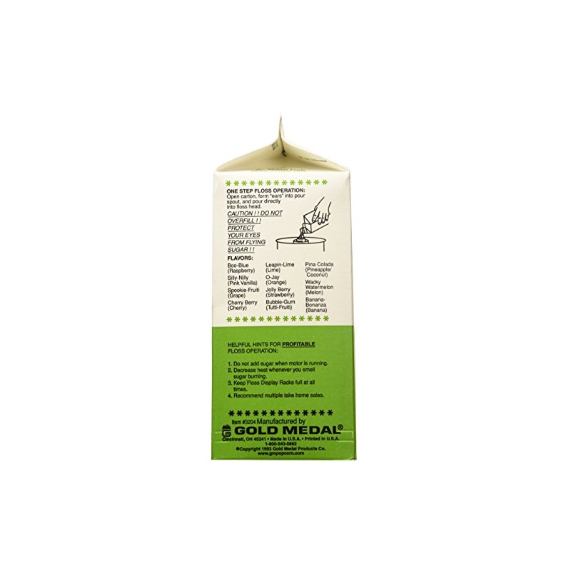 Gold Medal 3204 Lime Flossugar, 3.25 lb Carton