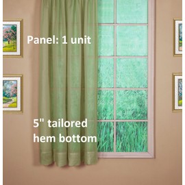 Today's Curtain Emelia Original Voile Panel 45", Dusty Leaf, 60" W x 45" L
