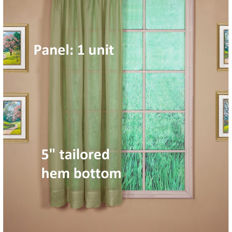 Today's Curtain Emelia Original Voile Panel 45", Dusty Leaf, 60"