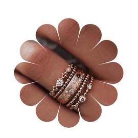 Yheakne Boho Gold Rings Set Stackable Rhinestone Knuckle Finger Rings Vintage Band Rings Fashion Joint Midi Rings for Women and Girls