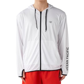 Ocean Pacific (オーシャンパシフィック) Rash Guard UV Cut Hoodie Men's Solid M~5L 515460 Men's, white, L
