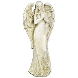 Joseph's Studio by Roman Inc., Praying Angel, Garden Collection, Religious Statue, Holy Family, Memorial, Angel, Patron Saint, Garden Décor (4x6x14)