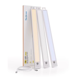 TheDeco 16'' Under Cabinet Light 5CCT Dimmable, 78 LED Motion Sensor Magnetic Lights Indoor, 3 Packs Wireless Rechargeable Battery Counter Lighting for Kitchen, Stairs, Closets, Wardrobe