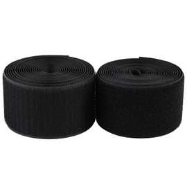 MYUREN 2 Inch Sew on Hook and Loop Strips | Easy to Sew | Excellent Grip | Non-Adhesive Back Nylon Fabric Fastener Strips for Clothing Sewing Crafts and DIY Projects, Black, 2in x 3yd