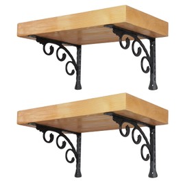 AddGrace Decorative Shelf Brackets L Shape 6 inch Black Wall Mounted Shelf Bracket with Screws (Black) 6inch