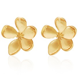 YIUWOD 1 pair of earrings flowers – golden earrings – large earrings – suitable for daily pairing, visiting parties, wedding dinners, proms and thoughtful gifts, Copper