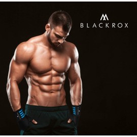 BLACKROX Training Gloves Comparison Winner Fitness Gloves with Wrist Support Men and Women, Gloves for Weight Sports, Gym Gloves, Fitness Gloves, Bodybuilding (Blue, L)