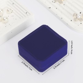 KUKUVR 2 Pieces Classic Velvet Jewelry Earring Gift Box for Stud Earring Necklace Pendant, Jewellry Earring Storage Display Case for Christmas Wedding Engagement Birthday Anniversary, Blue