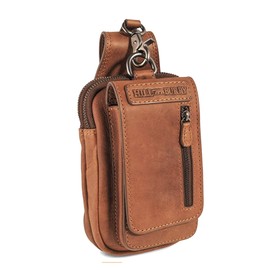 Hill Burry Genuine Leather Bum Bag & Small Shoulder Bag, Belt Bag Made of High-Quality Genuine Leather, Men's, Women's Hiking Bag, Hip Bag, Party Bag (Brown), brown, bum bag