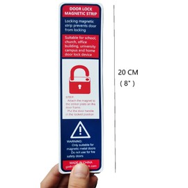 GINFH Lockdown Magnetic Strips Door Security Devices Thin Magnetic Strips School Office Emergency Easy Quick Lock Door Latch White Text Version (100)