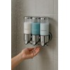 Stainless Steel Drill Free Triple Wall Mount Soap Dispenser Set