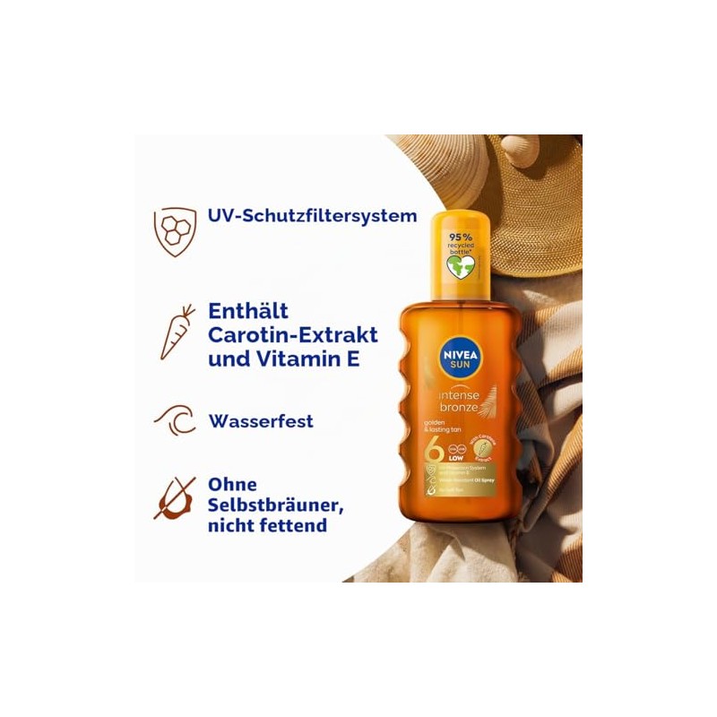 NIVEA SUN Intense Bronze Carotene Oil SPF 6 200 ml
