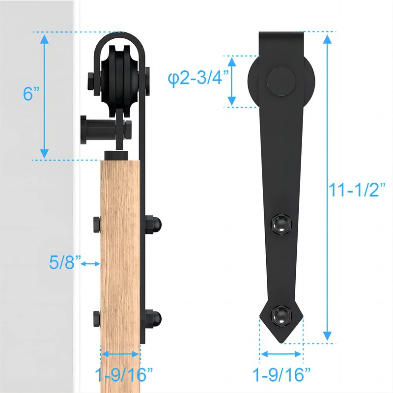 ZEKOO 8 FT Sliding Barn Door Hardware Kit, Sliding Door