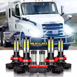 CHUSYYRAY For Freightliner Cascadia Combo 6x H11 LED Headlight Bulbs+Fog Lights