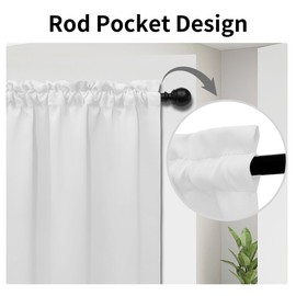 Easy-Going - Cortinas opacas para puerta, bolsillo para barra, cortinas de luz lateral con filtro de luz de privacidad, cortinas francesas para puerta con alzapaños, 1 panel, 52 x 40 pulgadas, color