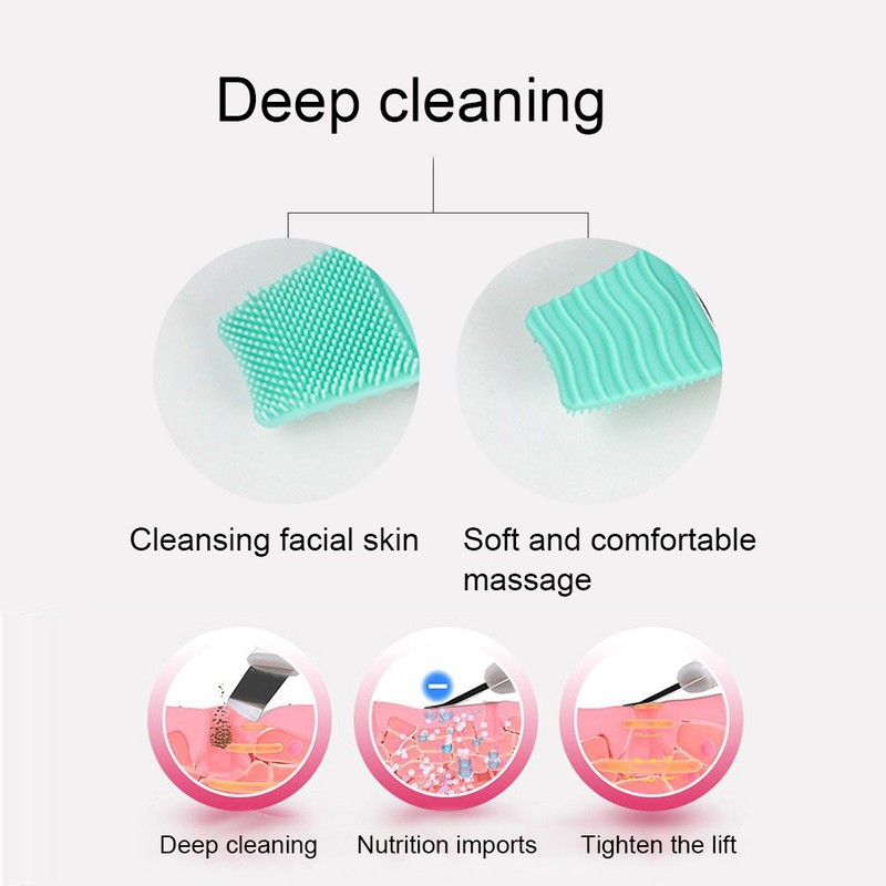 Ultrasonic Skin Scrubber Face Cleaning Vibration Massage Home Beauty MachinePink
