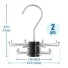 NiHome 2-Pack Double-Layer Rotating Belt Hangers for Closet, 2-Tier Rotatable