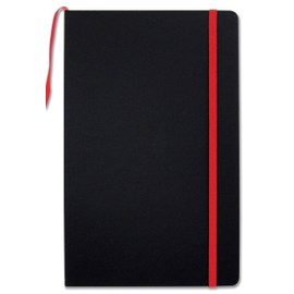 BookFactory Black Banded Journal/Banded Diary - 192 Pages, Black Cover, 5.25" x 8.27" (JOU-192-CCS-K)