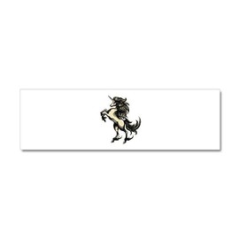 Truly Teague 36 x 11 Wall Vinyl Sticker Unicorn Heraldry Engraving Style