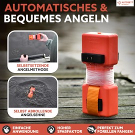 Autosett Small Fishing Accessories for Trout & Perch Including Line, 2 Fishing Hooks and Weight from Norway - Self-Setting Fishing for Children and Adults - Freshwater - As Fisher Benny (Tiktok)