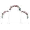 CeRaBuRET Wedding Arch Backdrop Stand Set of 3 (7.22ft,5.25ft), Metal Wedding Stand with Cloth Cover, Wedding Backdrop Stand, Wedding Flower Arch Stand for Party Decorations (White, Beige)