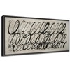 SIGNFORD Extra Large Framed Canvas Abstract Black Brush Script Pattern