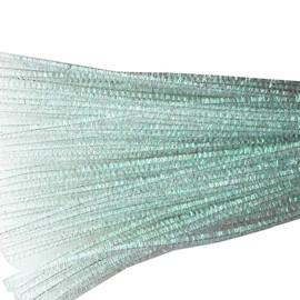 Carykon 100 PCS 12 Inch Iridescent Sparkly Tinsel Stems Pipe Cleaners (White)
