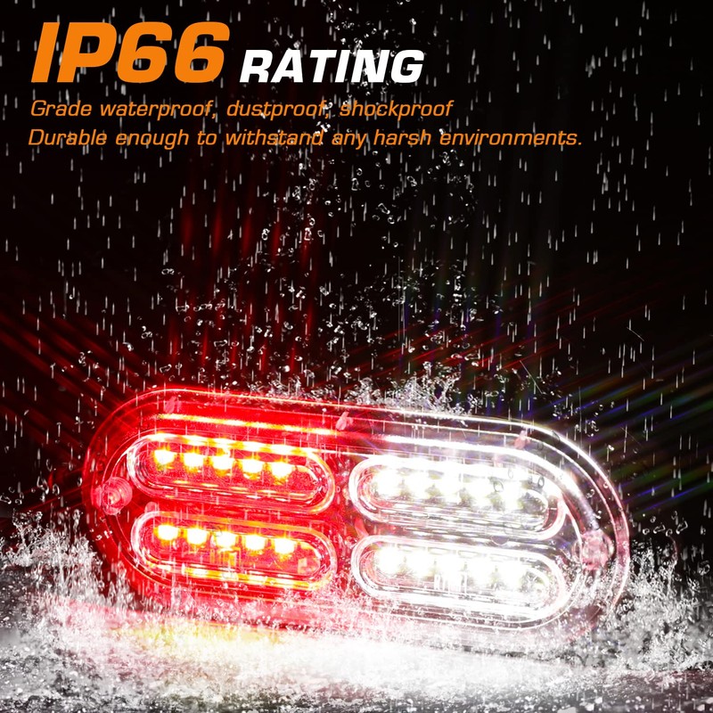 LINKITOM 4pcs Ultra Slim Sync Feature 24-LED Car Truck Surface