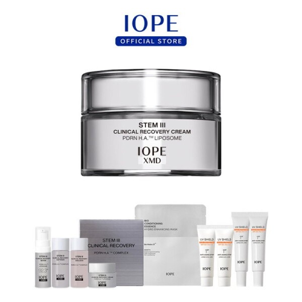 IOPE XMD Stem3 Clinical Recovery Cream 50ml (Sunscreen sample included)
