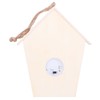 2Pcs Bird House with Warm Light Hollow Flowers Patterns Bird