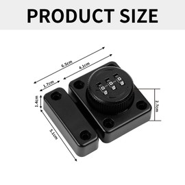 Overlatch with Combination Lock, 3 Digit Sliding Door Lock, Small Security Hasp, Door Latch, Lockable Cabinet Lock for Cupboard, Sliding Door