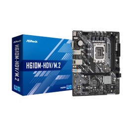 Asrock H610M-HDV/M.2, Intel H610, 1700, Micro ATX, 2 DDR4, VGA, HDMI, DP, PCIe4, 1x M.2