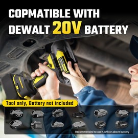 VERVEWAVE 1200N.m Impact Wrench for DeWalt 20V Battery (no battery), 20V 1/2” Cordless Impact Gun, 900Ft-lbs Electric Impact Driver with 3-Speed Control, 6 Pcs Impact Sockets Included, Tool Only