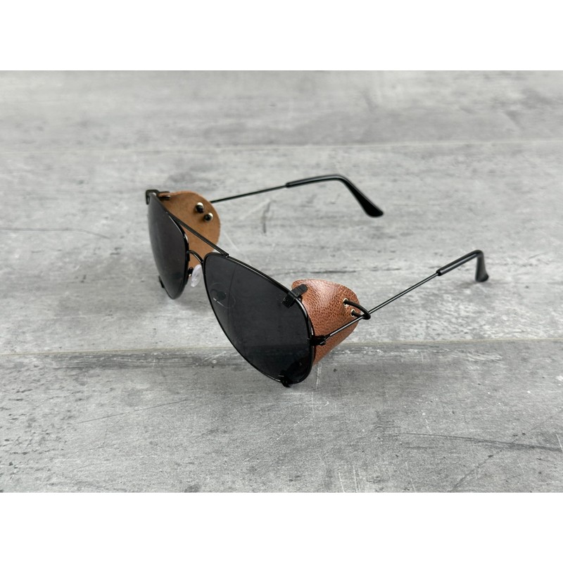 Removable side shields for sunglasses, Leather side shields for protect