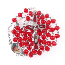 WHLHMK Rosary Beads Catholic for Women With Jewelry Bags, Golden Cross beads Rosary Necklace with Sacred Heart of Mary Gift Bags, Anglican Prayer Beads Christian Gifts for Women Catholic Gifts