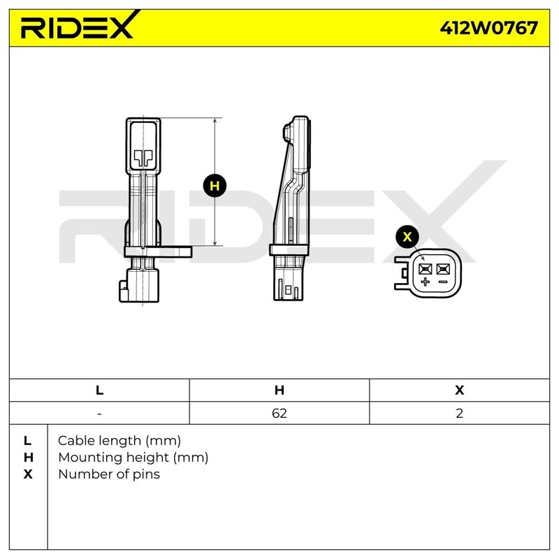 RIDEX 412W0767 Sensor, Wheel Speed Sensor, Wheel Speed Sensor, Esp