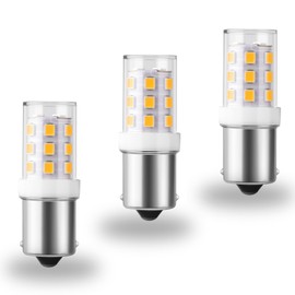 UNXMRFF 3-Pack BA15S LED 12Volt RV Camper Interior Light Bulbs,1141 1003 7506 1156 LED Bulb 2700k Warm White, Bayonet Single Contact Base BA15S Bulbs for Landscape Marine Boat Trailer Lights