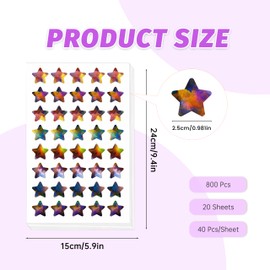 800 Reward Stickers，Rainbow Star Stickers for Kids Reward，Behavior Chart, Student Planner and School Classroom Teacher Supplies