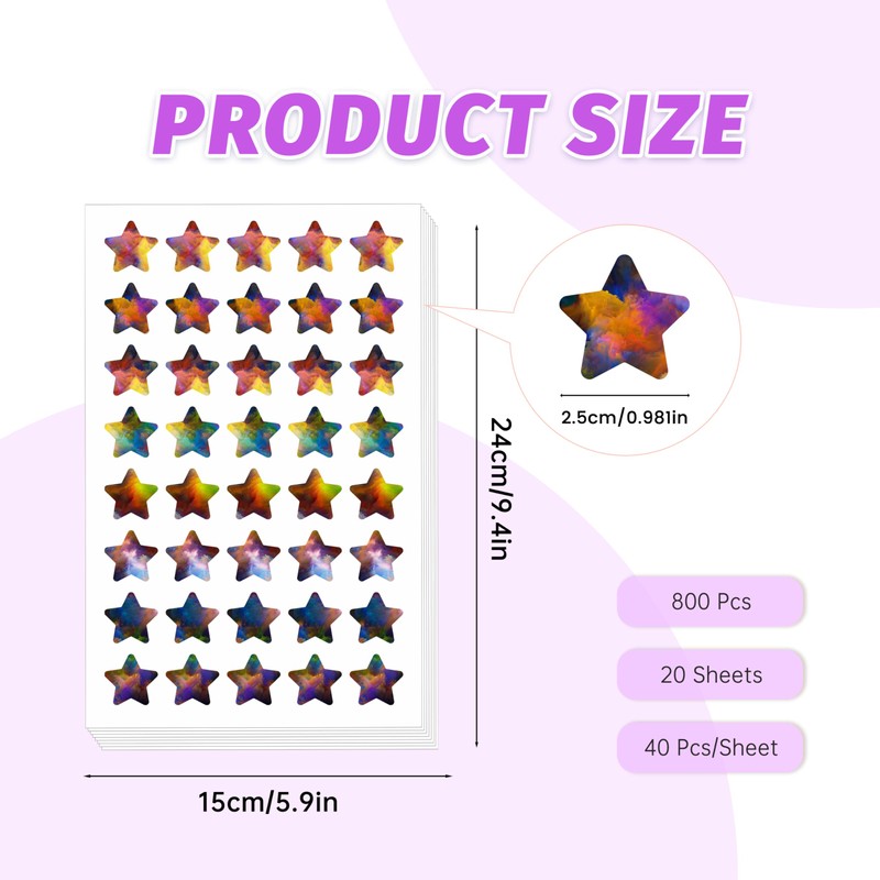 800 Reward Stickers，Rainbow Star Stickers for Kids Reward，Behavior Chart, Student