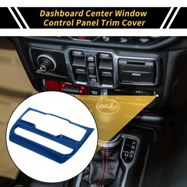 REPAIROCK 1 Pc Dashboard Center Window Control Panel Trim Cover for Jeep Wrangler JL JLU 18-24 Dash Central Control Window Switch Panel Trim ABS Blue