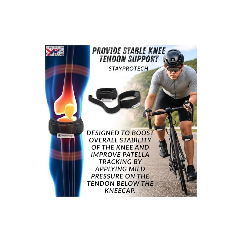 Patella Tendon Knee Strap, Adjustable Knee Support for Running
