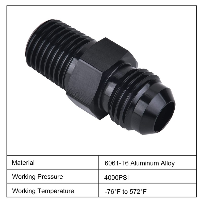 EVIL ENERGY 6AN Male Flare to 1/4" NPT Pipe Fitting