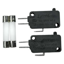 SZM-V16-FA-61 WB24X10103 Microwave Door Switch and Slow-Blow Ceramic Fuses Compatible with GE Microwave Replace 946606 AP3186054 PS651389 (Pack of 2)